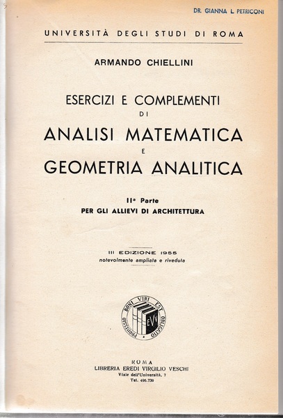 Analisi matematica e geometria analitica. 2ª parte