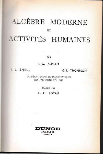Algèbre moderne et activités humaines
