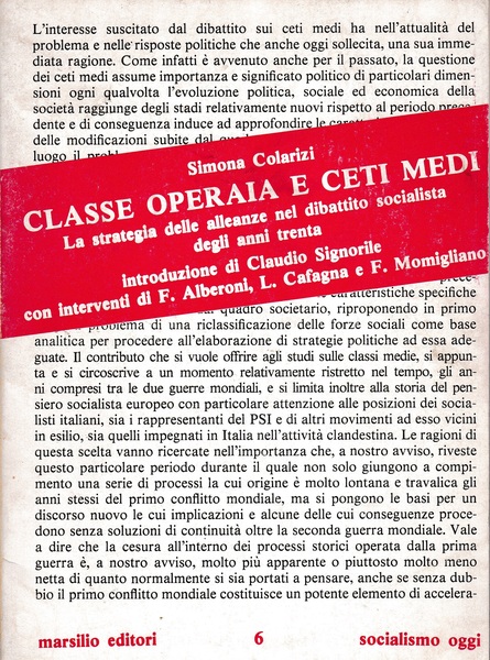 Classe operaia e ceti medi. La strategia delle alleanze nel …