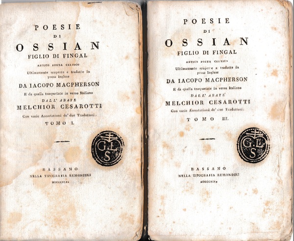 Poesie di Ossian figlio di Fingal I^ e III^ tomo