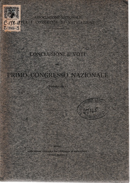 Conclusione e voti del primo congresso nazionale Torino 1911