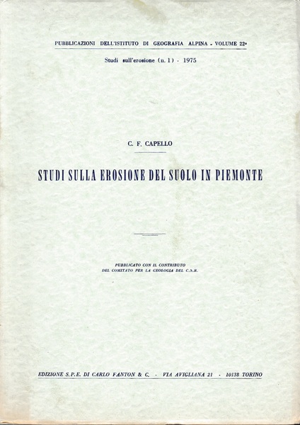 Studi sulla erosione del suolo in Piemonte