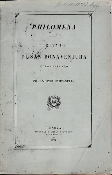 Ritmo di San Bonaventura volgarizzato dal Pr. A. Campanella. Bilingua …