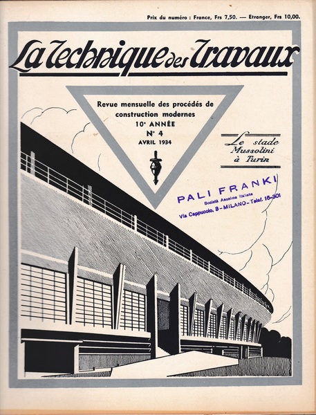 La Tecnique des Travaux, 10^ anno, n. 4 aprile 1934