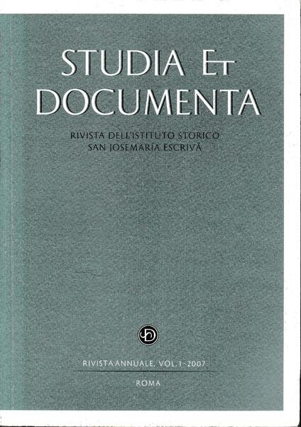 Studia et documenta. Rivista annuale, vol. 1-2007