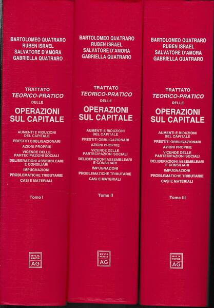 Trattato teorico-pratico delle operazioni sul capitale. CD-ROM mancante.