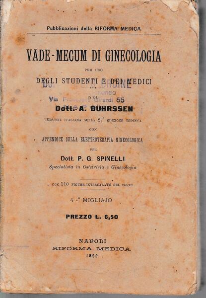 Vade-Mecum di Ginecologia per uso degli studenti e dei medici