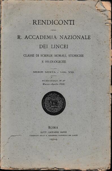 Rendiconti della R. Accademia dei Lincei. Classe di scienze morali, …