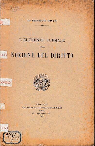 L'elemento formale della nozione del diritto