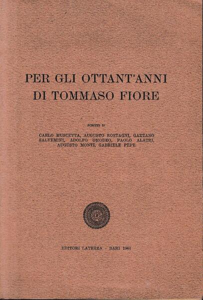 Per gli ottant'anni di Tommaso Fiore