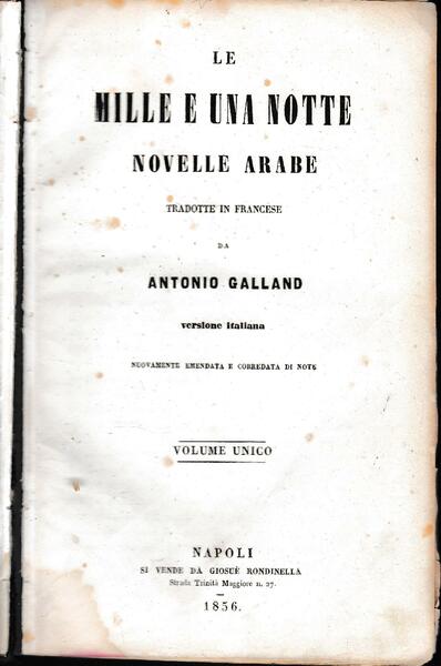 Le mille e una notte. Novelle arabe