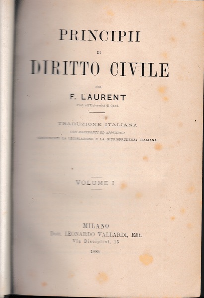 Principii di Diritto Civile, vol. 1