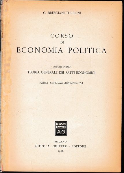 Corso di Economia Politica, vol. 1^