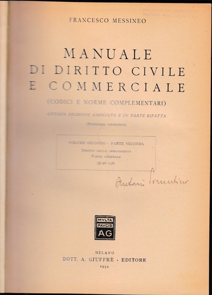 Manuale di Diritto Civile e Commerciale (codici e norme complementari) …