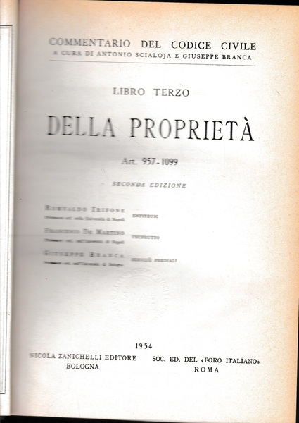 Commentario del Codice Civile, libro terzo - della proprietà, art. …