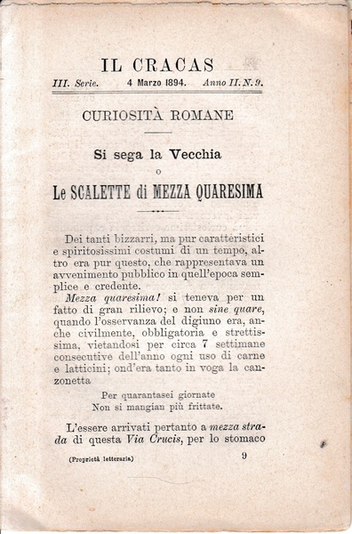 Il Cracas. Diario di Roma. Vol. 1. III serie, 4 …