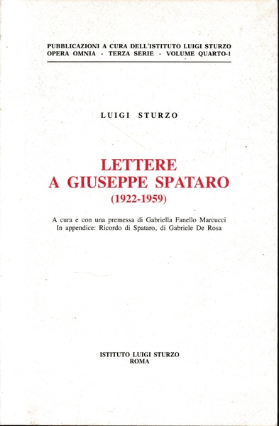 Lettere a Giuseppe Spataro (1922-1959)