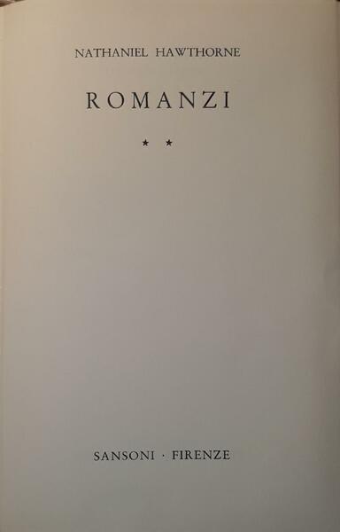 Romanzi (volume secondo)
