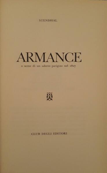 Armance o scene di un salotto parigino nel 1827