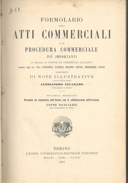 Formolario degli atti commerciali e di procedura commerciale