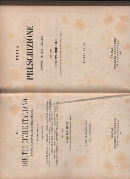 Della prescrizione secondo le leggi italiane (volume unico)