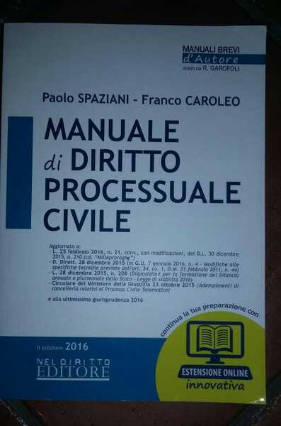 Manuale di diritto processuale civile.