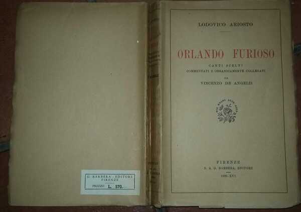 Orlando Furioso canti scelti commentati e organicamente collegati da Vincenzo …