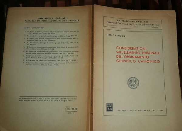 Considerazioni sull'elemento personale dell'ordinamento giuridico canonico