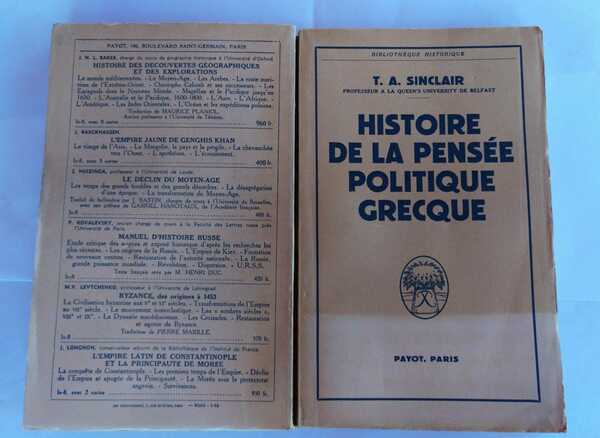 Histoire de la pensèe politique Grecque