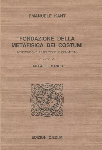 Fondazione della metafisica dei costumi