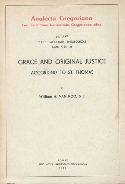 Grace and original justice according to st. Thomas