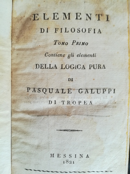 Elementi di filosofia. I. II.
