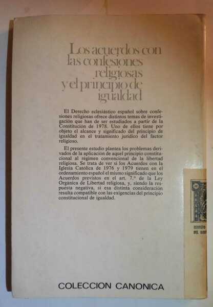 Los acuerdos con las confesiones religiosas y el principio de …