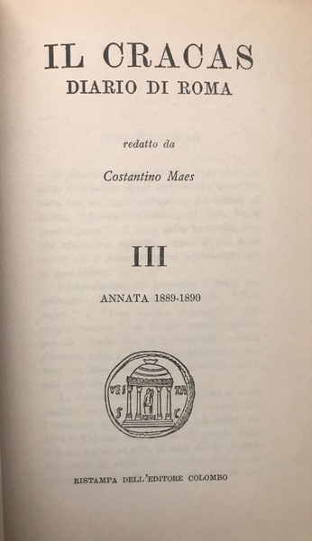 Il Cracas - Diario di Roma - Volume III - …