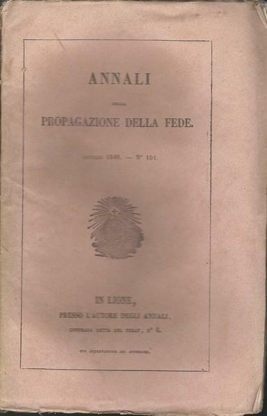 ANNALI DELLA PROPAGAZIONE DELLA FEDE 1846