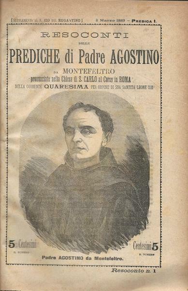 RESOCONTI DELLE PREDICHE DI PADRE AGOSTINO DI MONTEFELTRO