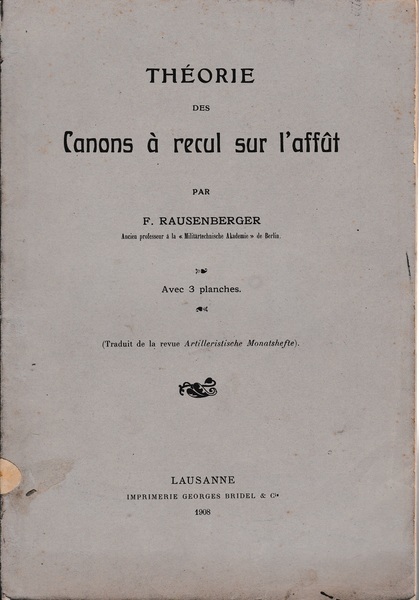 Théorie des Canons à recul sur l'affût