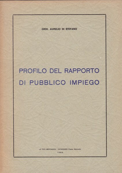 Profilo del rapporto di pubblico impiego