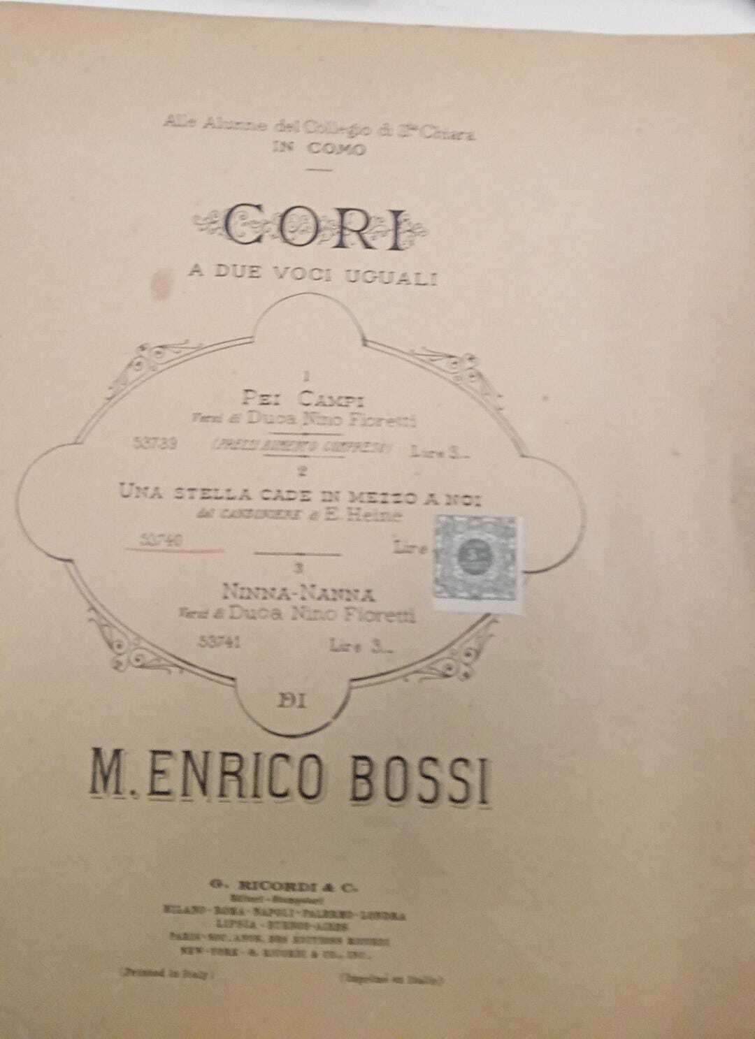 Alle alunne del collegio di Santa Chiara in Como. Cori …