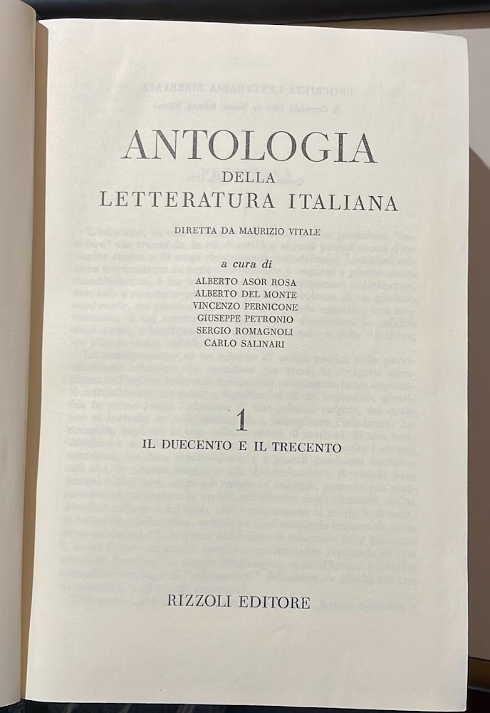 Antologia della letteratura italiana. Vol.1 Duecento e Trecento.