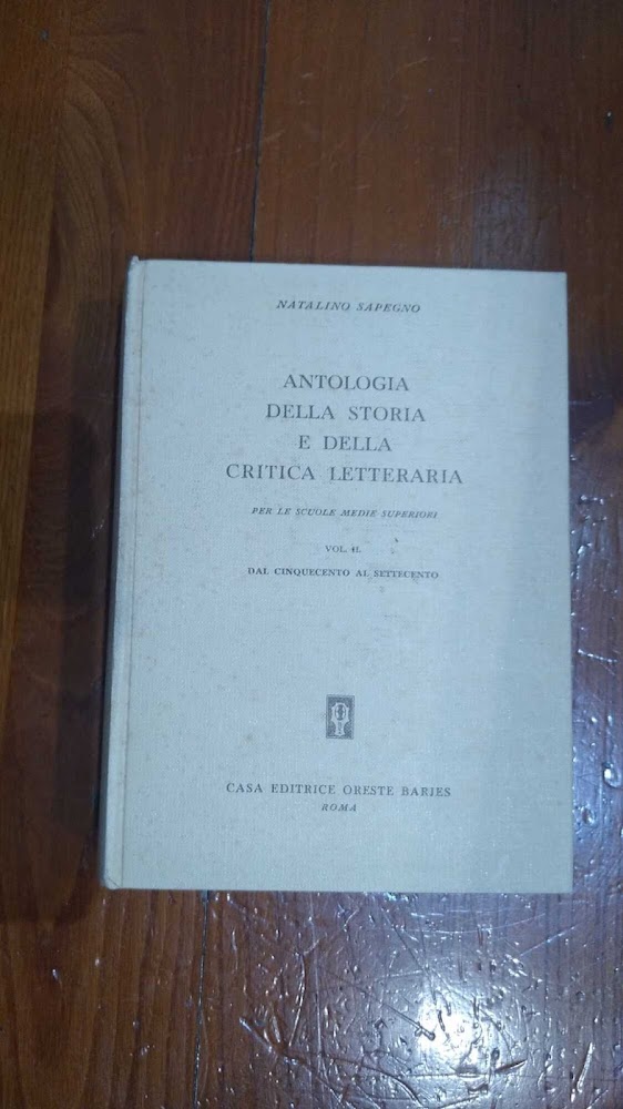 Antologia della storia e della critica letteraria - Vol II …