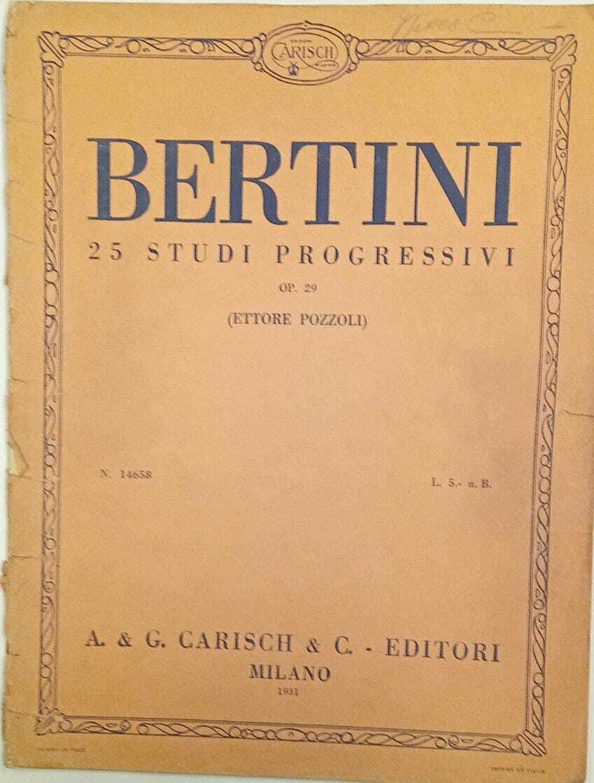 Bertini 25 studi progressivi Op.29