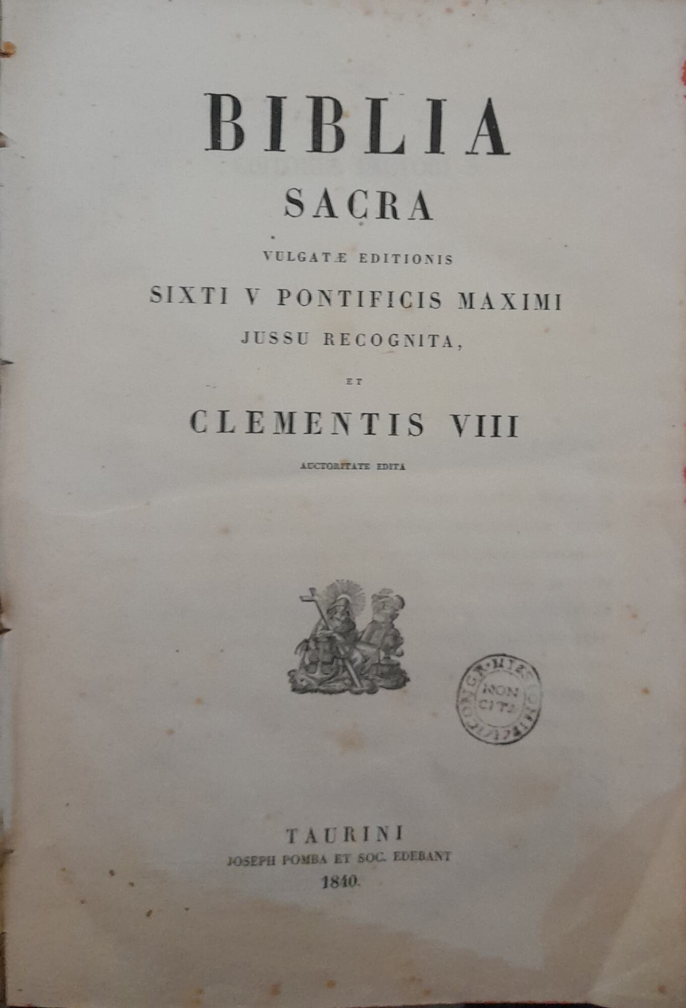 Biblia sacra vulgatae editionis. Sixti V Pontificis maximi jussu recognita, …