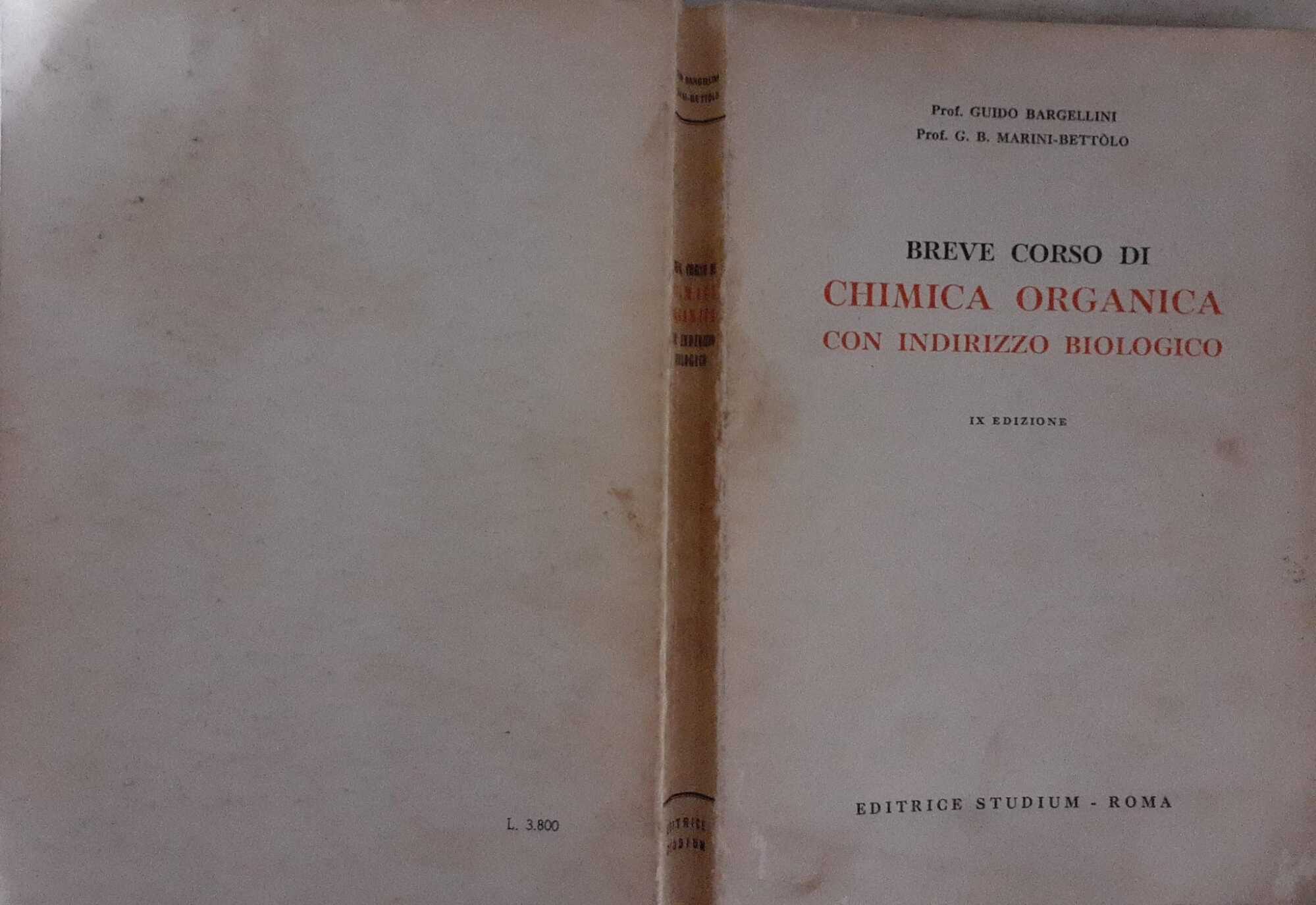 Breve corso di chimica organica con indirizzo biologico