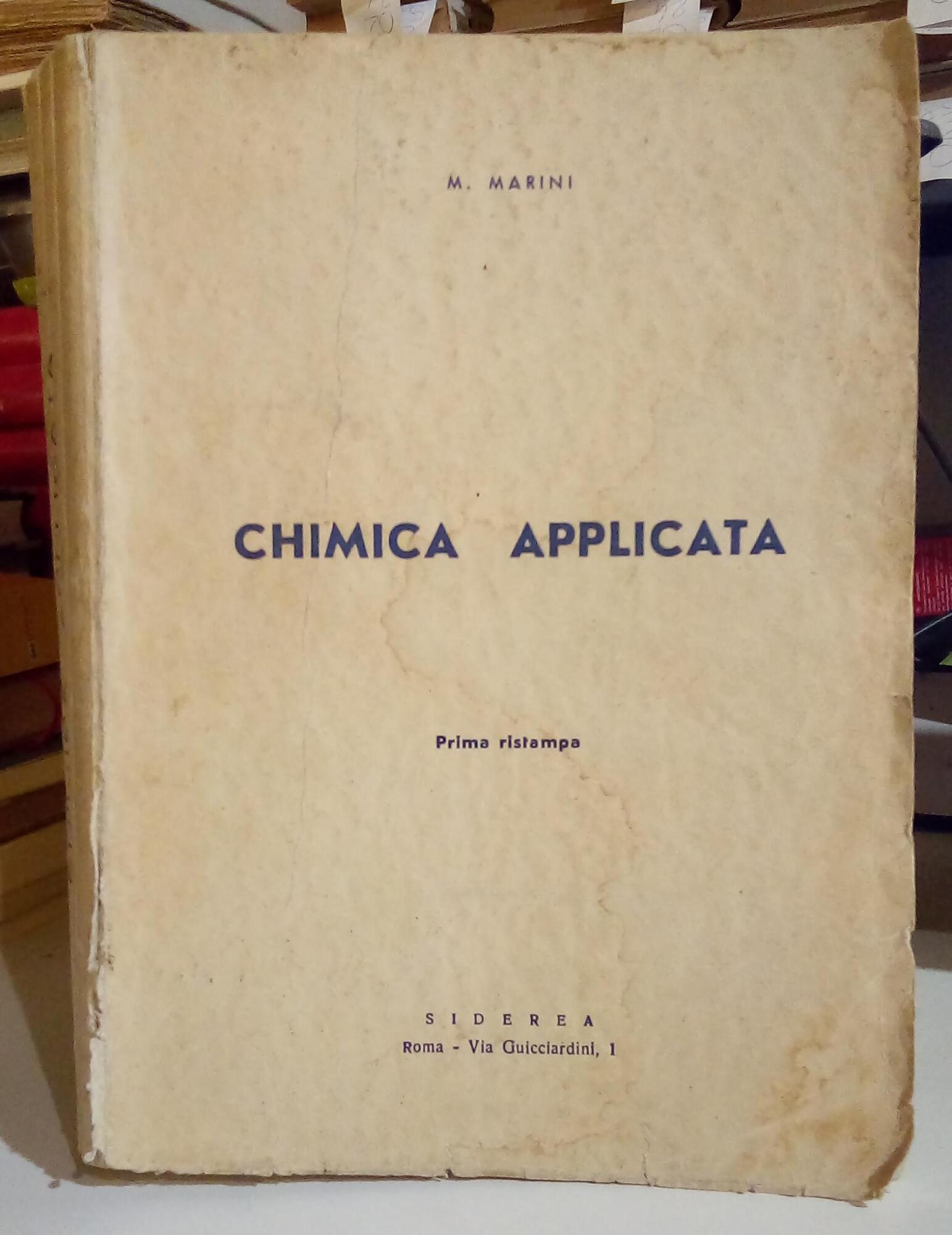 Chimica applicata. Prima ristampa.