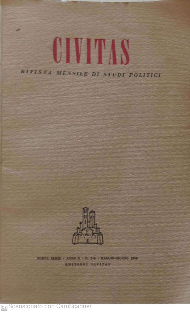 Civitas rivista mensile di studi politici Anno X n. 5-6