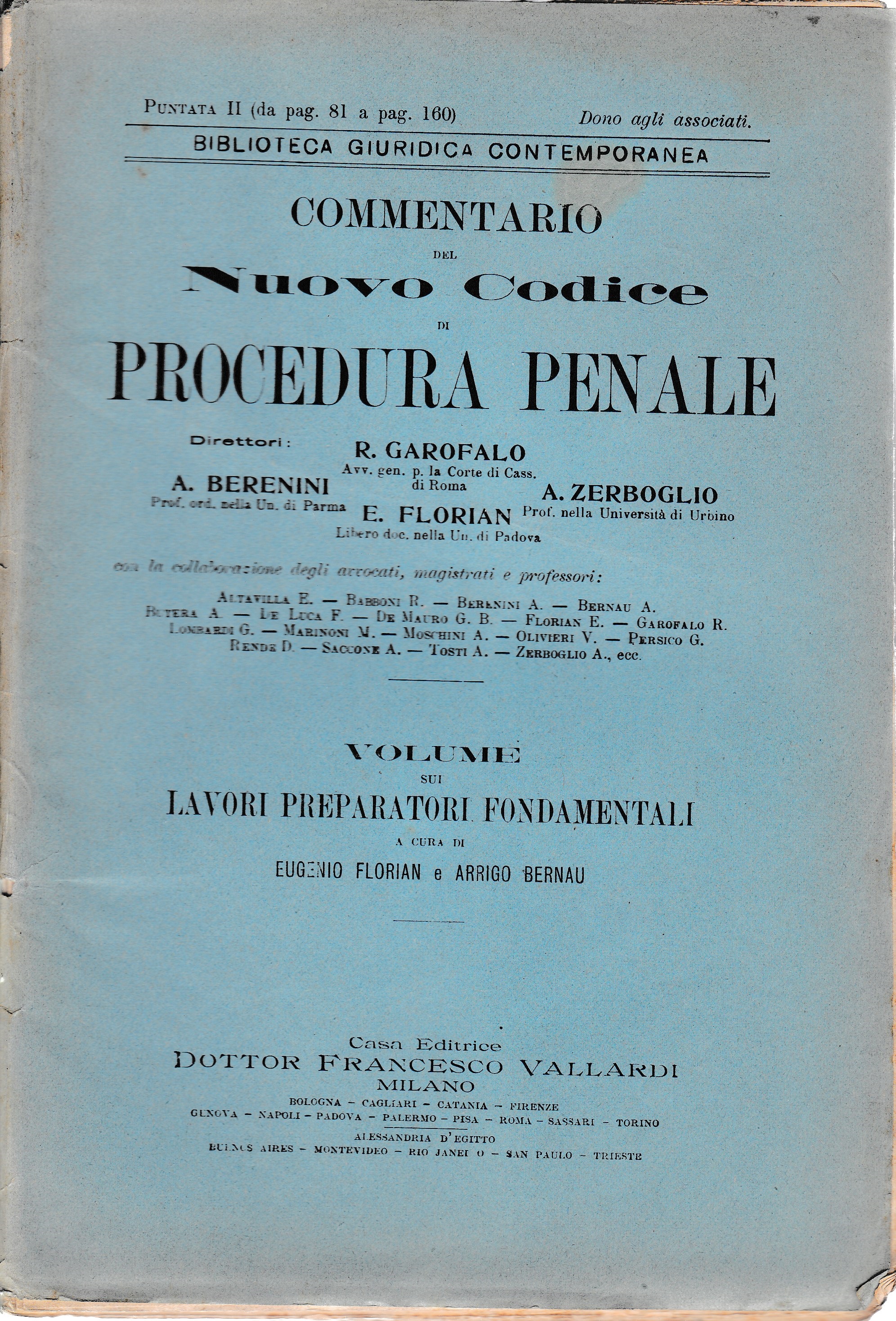 Commentario del Nuovo Codice di procedura penale. Puntata II (da …