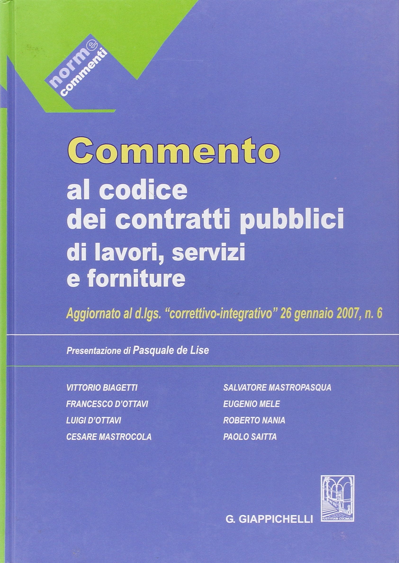 Commento al codice dei contratti pubblici di lavori, servizi e …