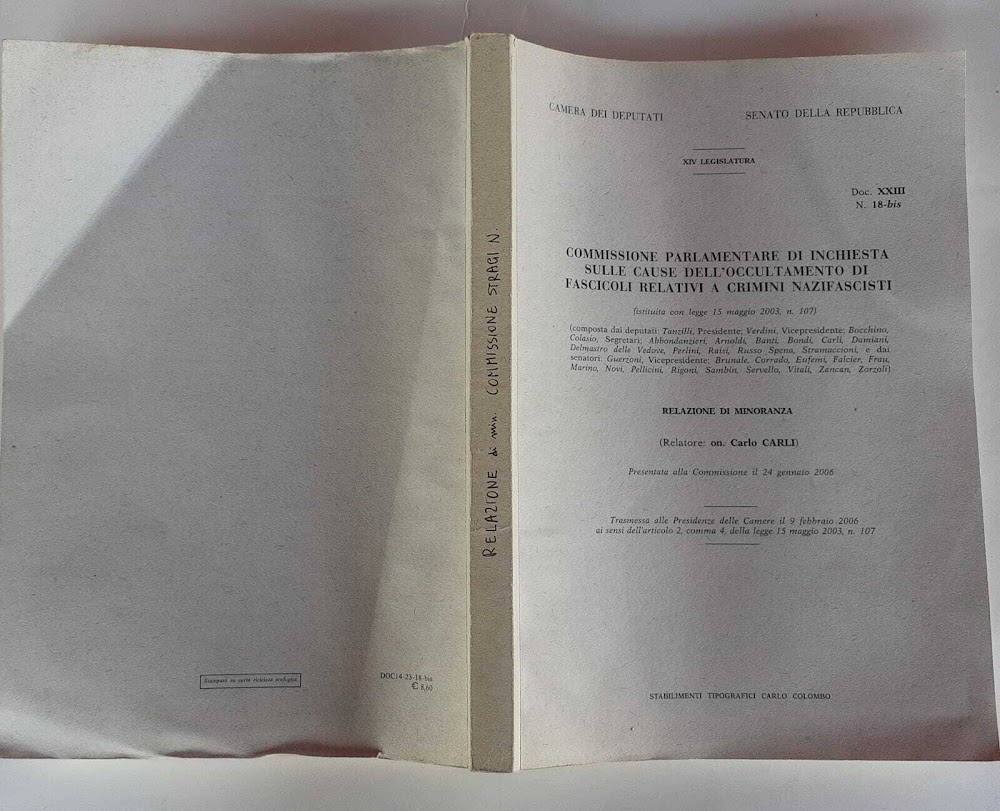 Commissione parlamentare di inchiesta sulle cause dell'occultamento di fascicoli relativi …