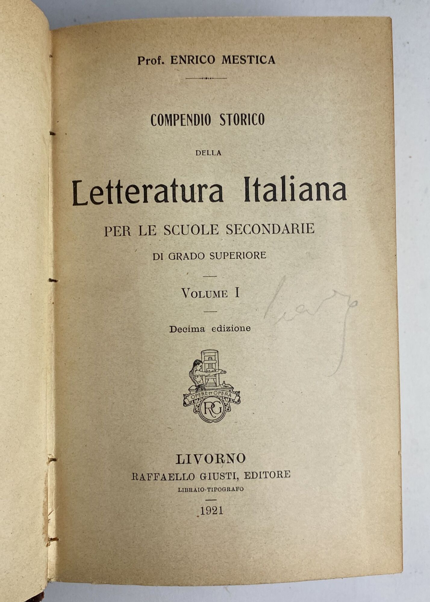 Compendio storico della letteratura italiana (2 volumi)